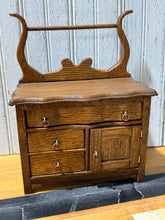 Load image into Gallery viewer, Oak Washstand Salesman Sample or Play Size
