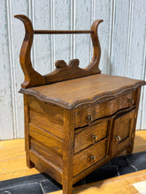Load image into Gallery viewer, Oak Washstand Salesman Sample or Play Size
