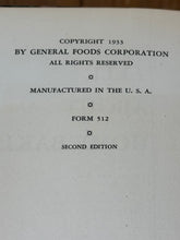 Load image into Gallery viewer, 1933 General Food Corporation Cookbook
