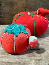 Load image into Gallery viewer, Red Tomato Pincushion Pair | Vintage

