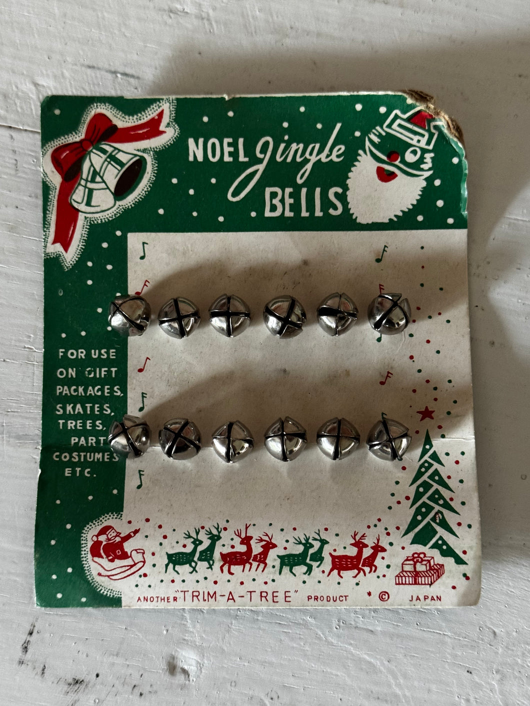 NOEL Jingle Bells | Vintage Embellishment | Christmas Bells